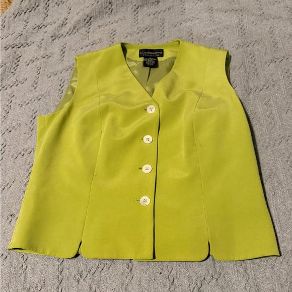 Liz Claiborne Jackets & Blazers - Liz Claiborne Silk Lime Green Women's Vest